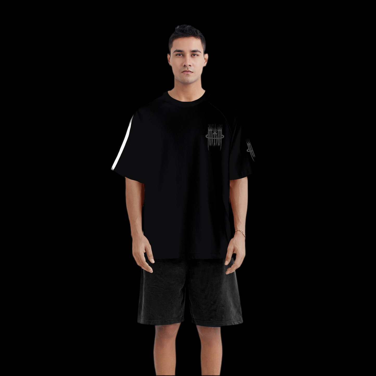 MK0KM Striped Sleeve Cotton T-Shirt
