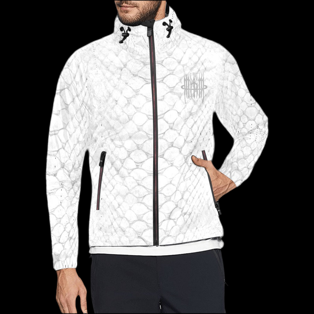 MK0KM Hooded Windbreaker (Model H23) WHT PIT