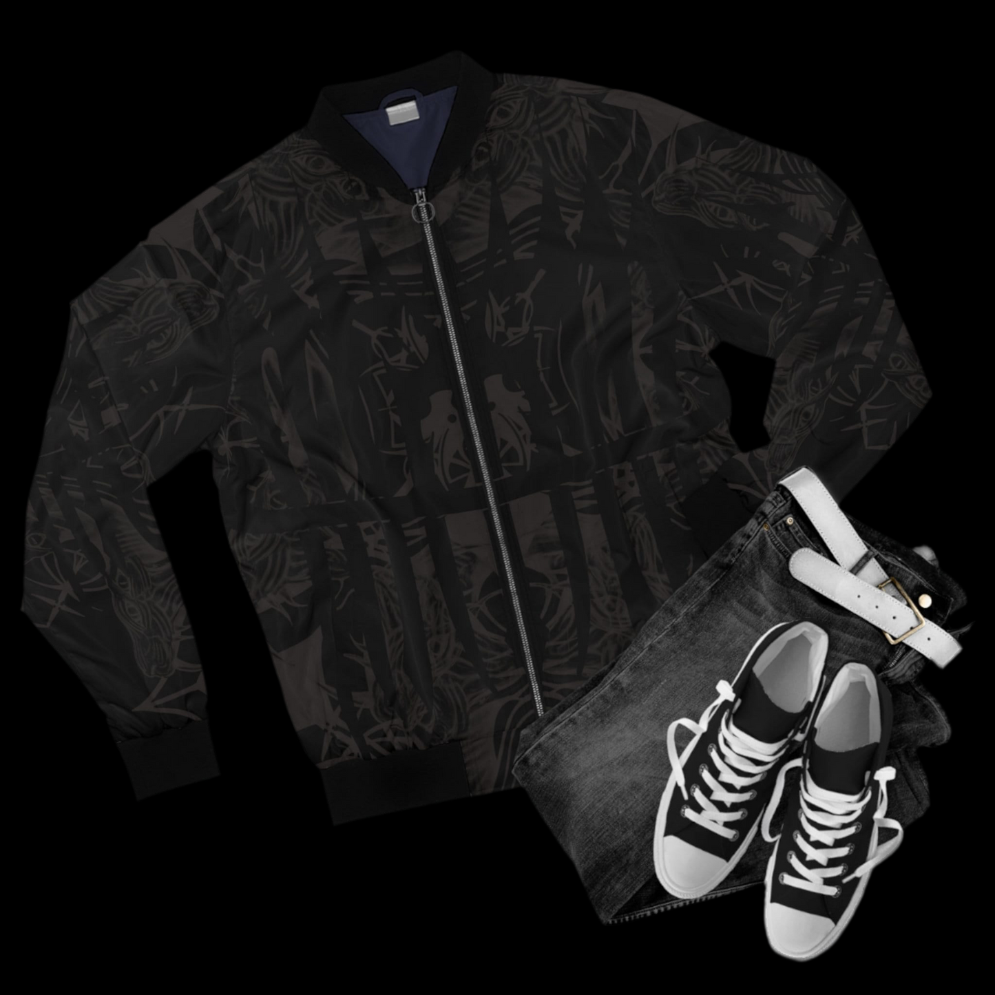 MK0KM. Men's Bomber Jacket (AOP) HLLBND_DARK