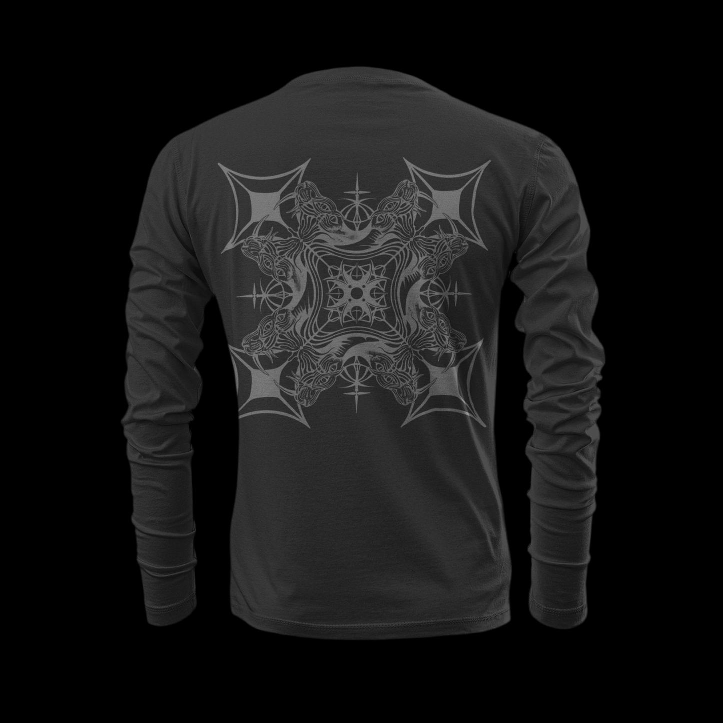 MK0KM Heavyweight 100% Cotton Goth Shirts: Darkness Sustainably with 4 Sphinx and Gothic Cross. Eco-friendly production for you Style