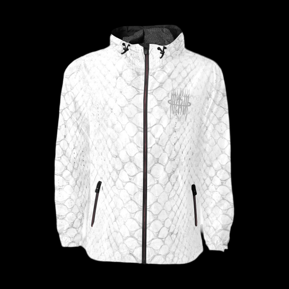 MK0KM Hooded Windbreaker (Model H23) WHT PIT