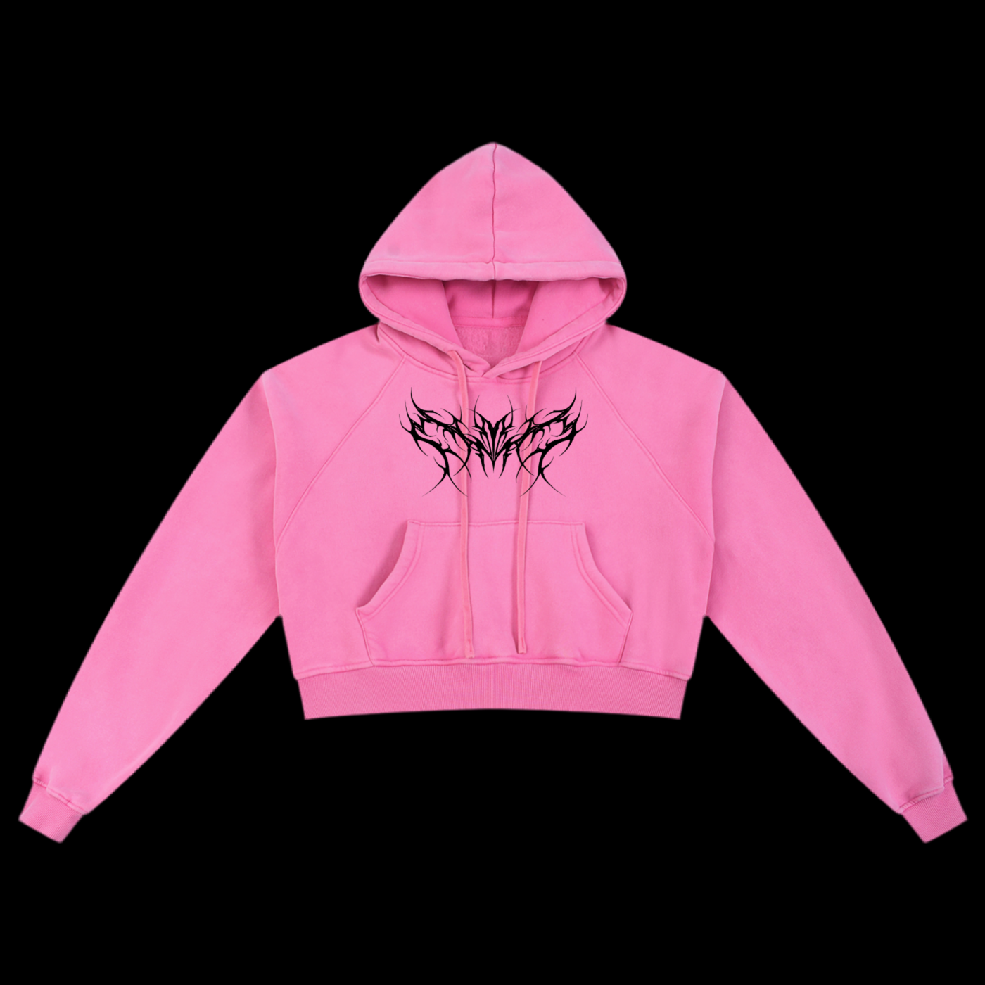 MK0KM Snow Washed Cropped Hoodie
