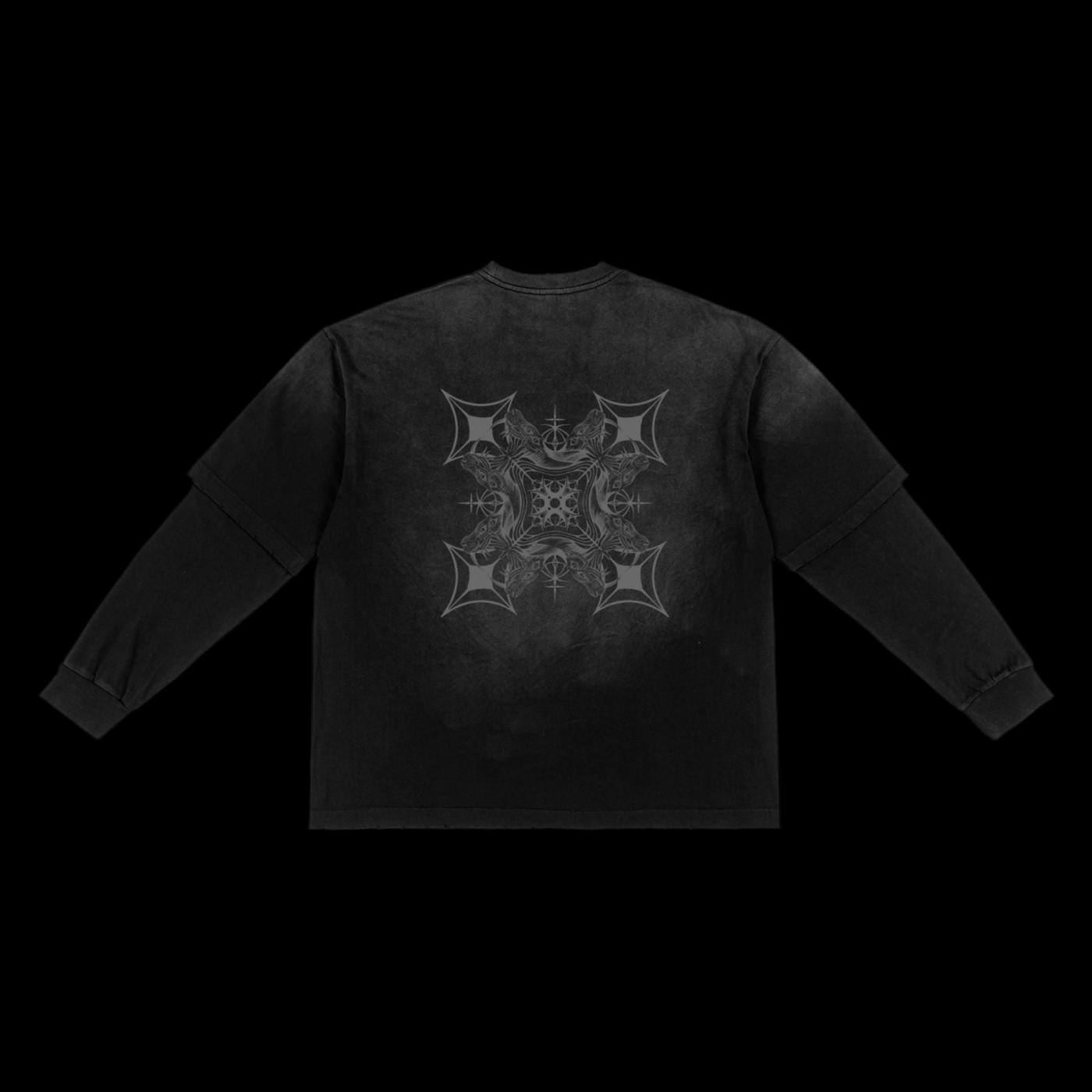 MK0KM Sunfade Hand-Frayed Faux Two-Piece T-Shirt
