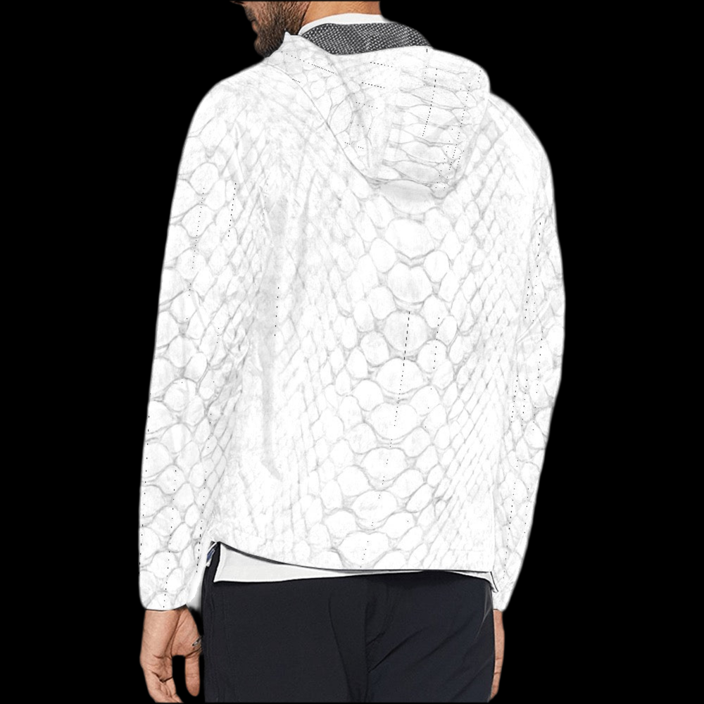 MK0KM Hooded Windbreaker (Model H23) WHT PIT