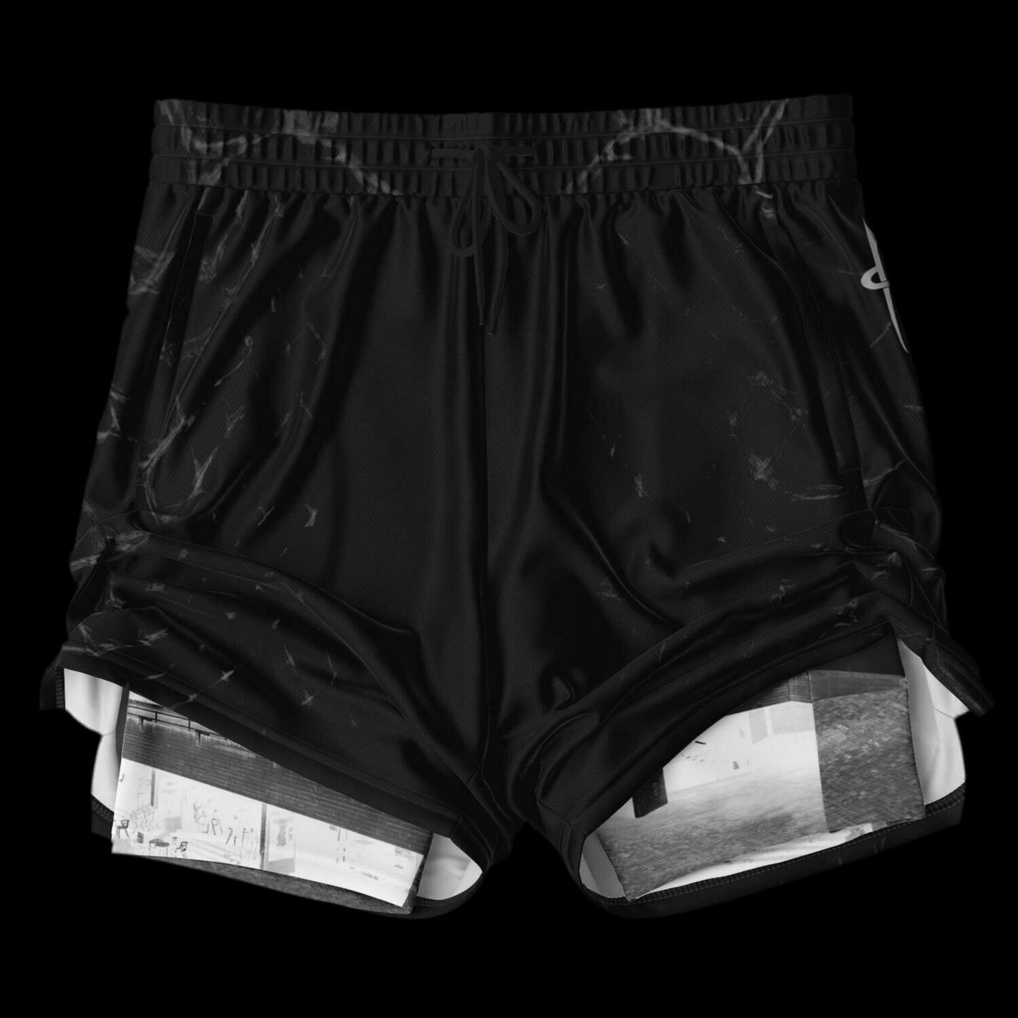 MK0KM Men's 2-in-1 Shorts BLK_PIT