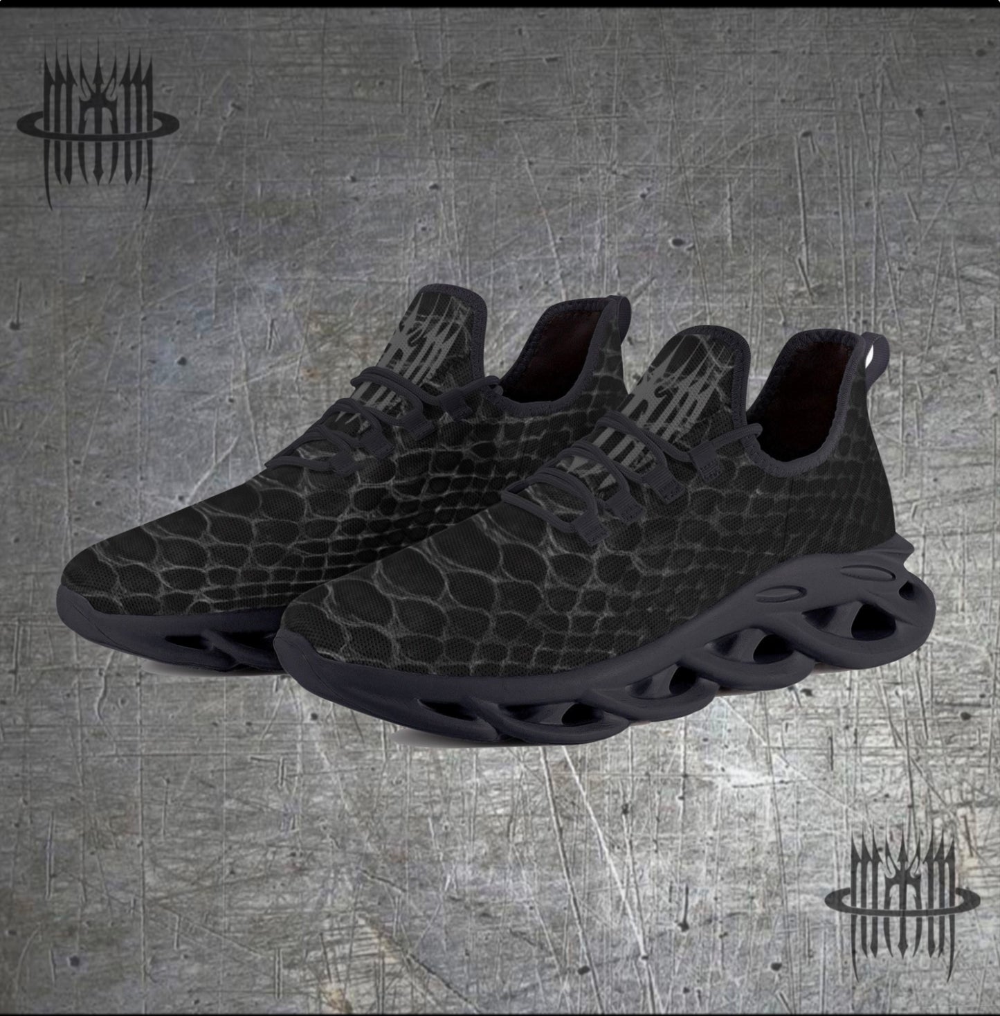 Mk0KM Bounce Mesh Knit Sneakers - Black