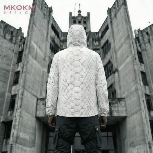 MK0KM Hooded Windbreaker (Model H23) WHT PIT