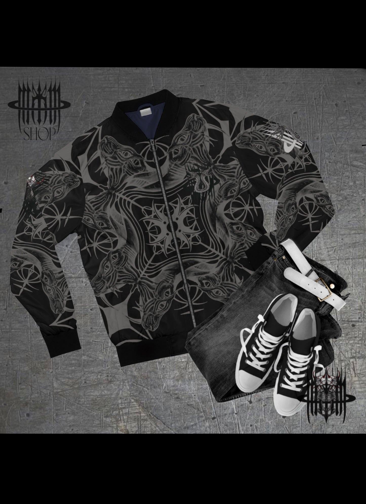 MK0KM. Men's Bomber Jacket (AOP) HLLBND FLL X