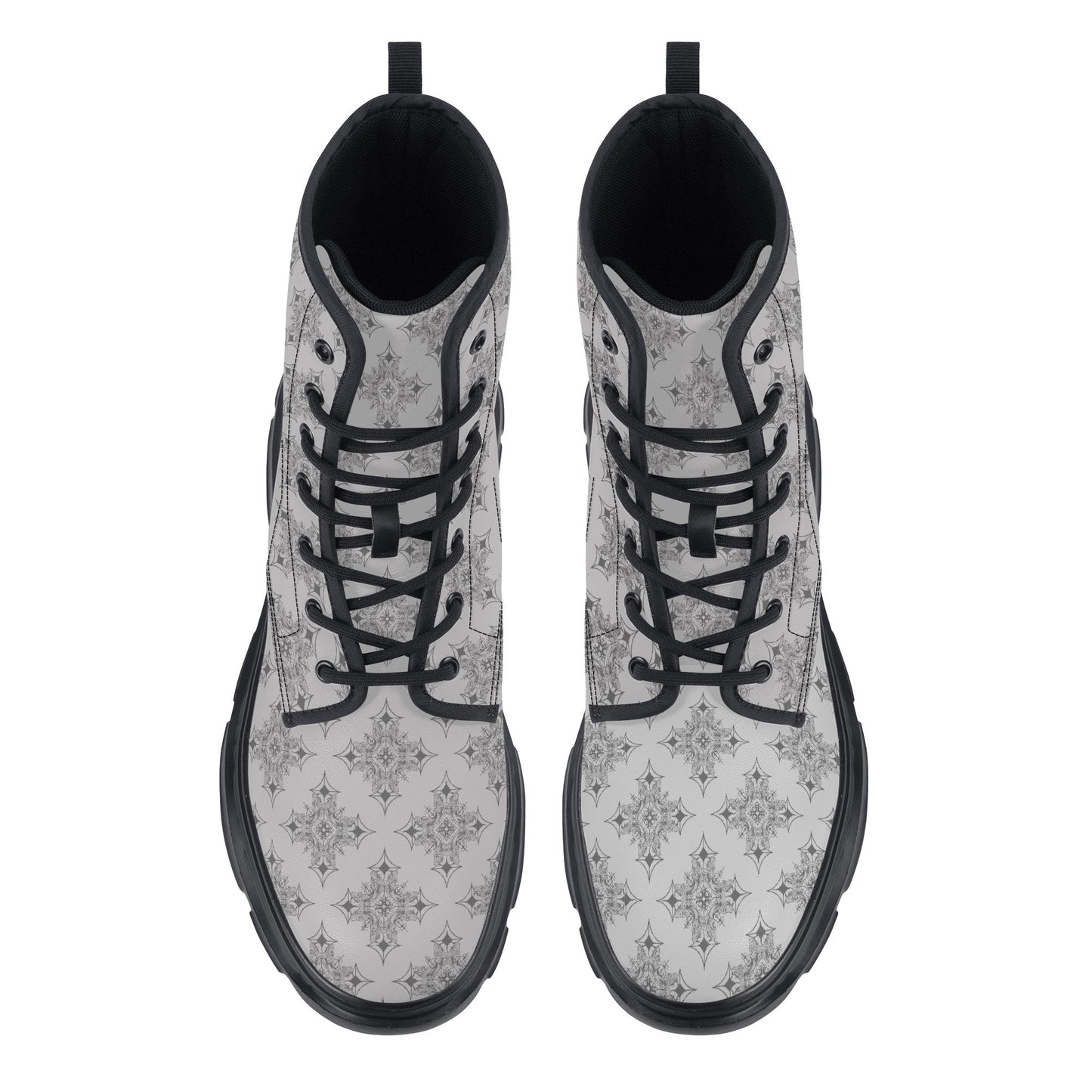 MK0KM Women's Leather Chunky Boots
