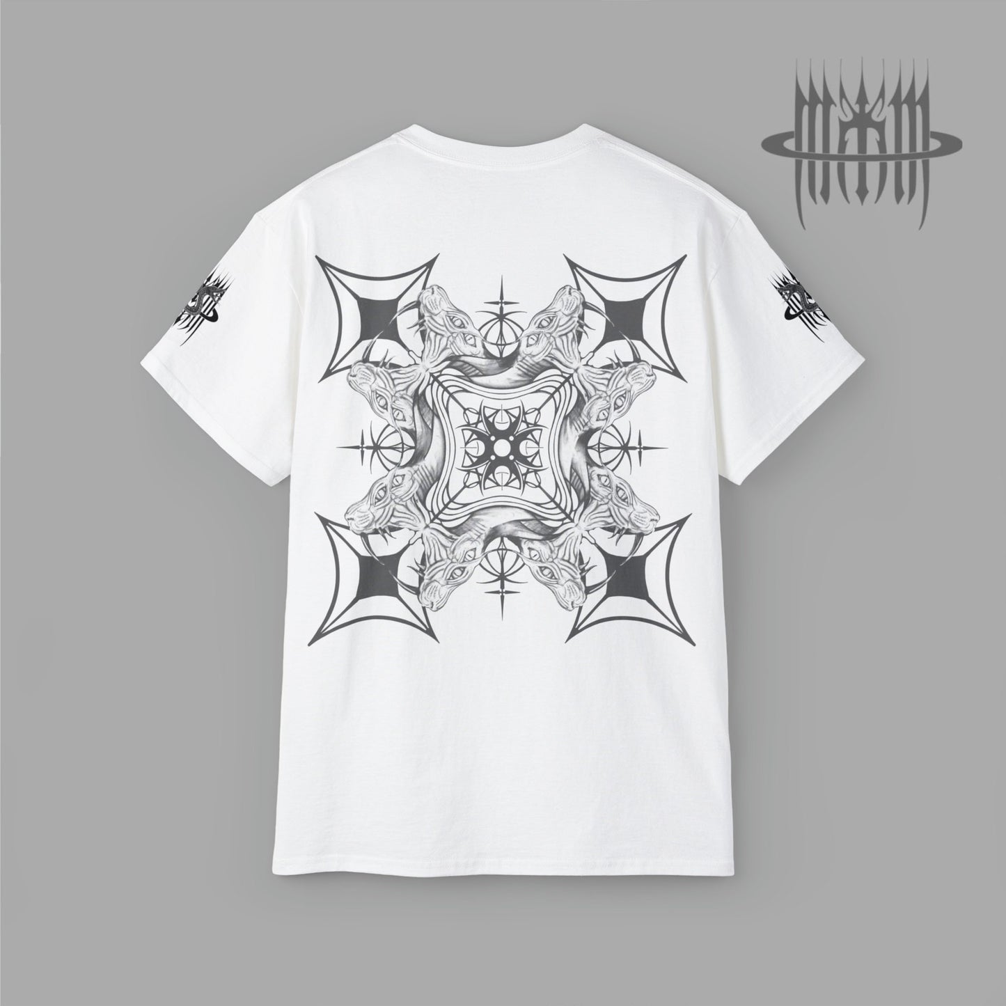 MK0KM Dark Sphinx Cat Gothic Cross Unisex Ultra Cotton Sustainable Fashion Eco-Gothic Diversity in Style: Unisex dark sand different colors