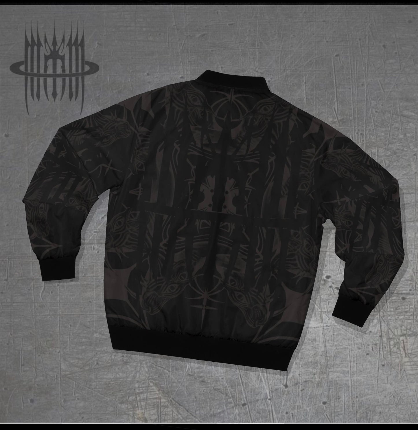 MK0KM Gothic Punk Printed Bomber Jacket - Dark Cleanse. Perfect for rave parties, stylish streetwear for every occasion! UK Style