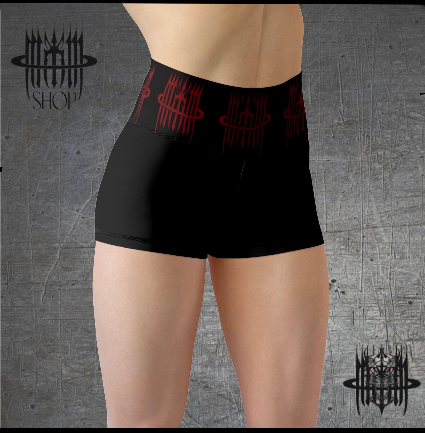 Mk0KM Women's Yoga Shorts LOGO_LOGO