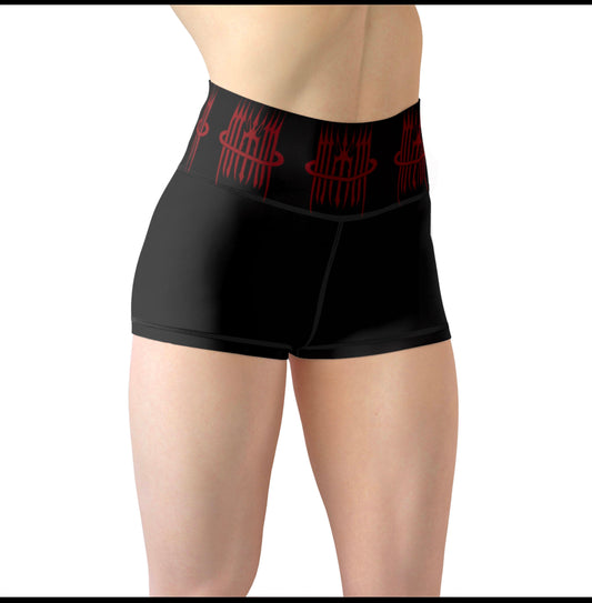 Mk0KM Women's Yoga Shorts LOGO_LOGO