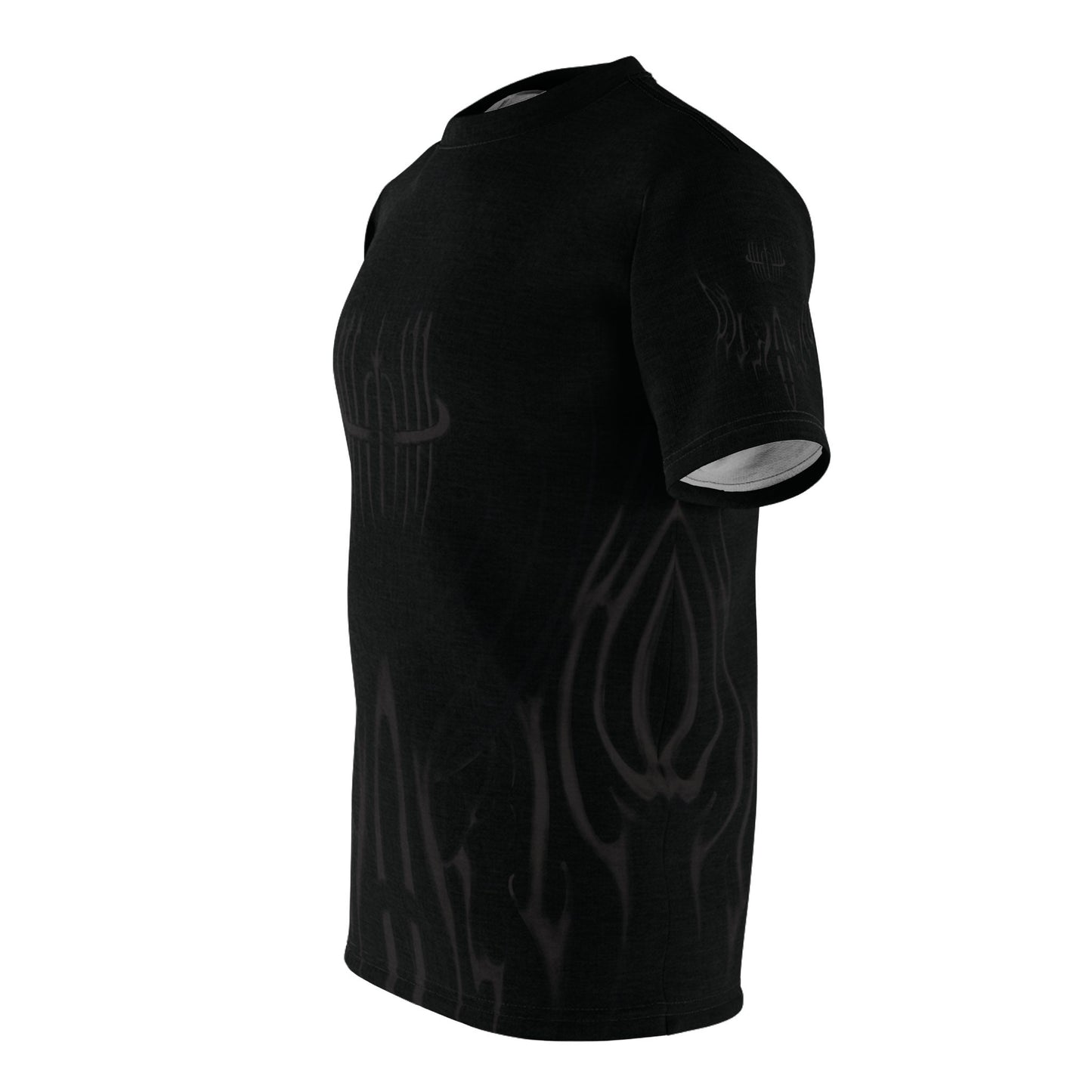 MK0KM Unisex Cut & Sew Tee (AOP) FLM_GRY_BLK