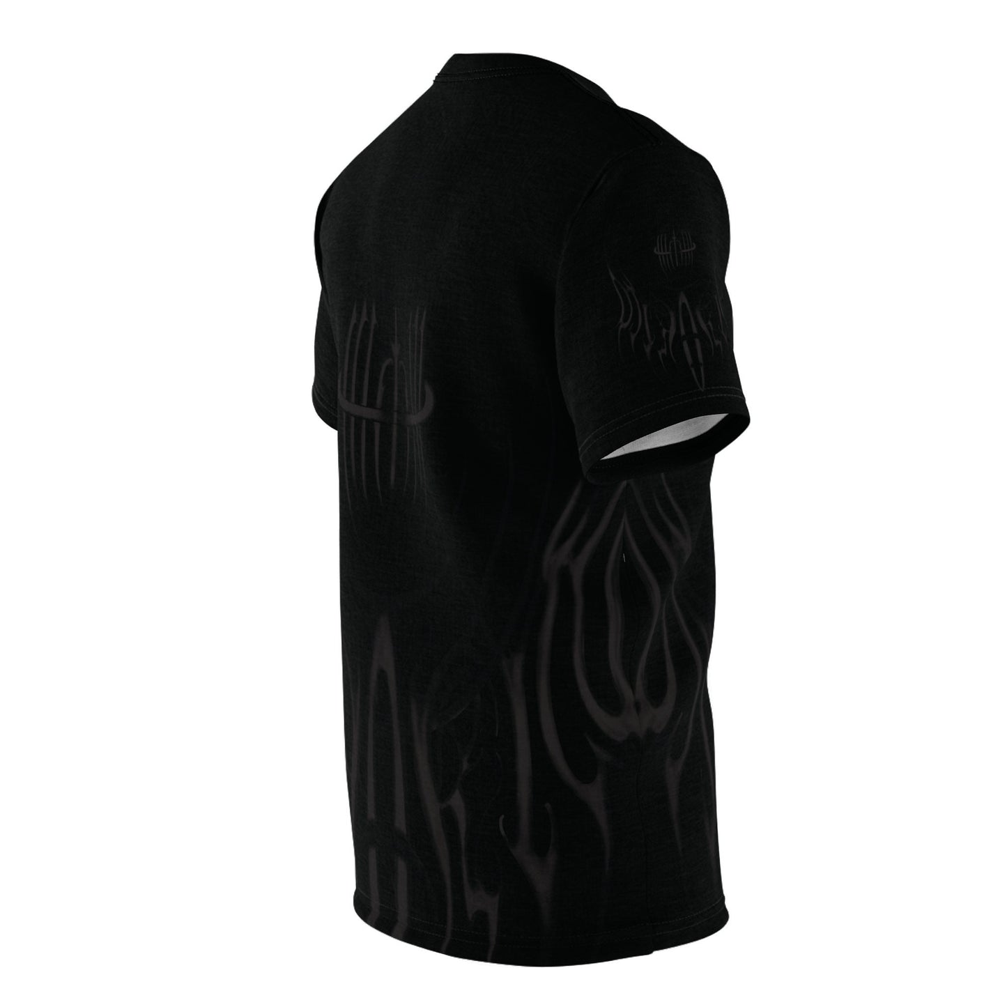 MK0KM Unisex Cut & Sew Tee (AOP) FLM_GRY_BLK