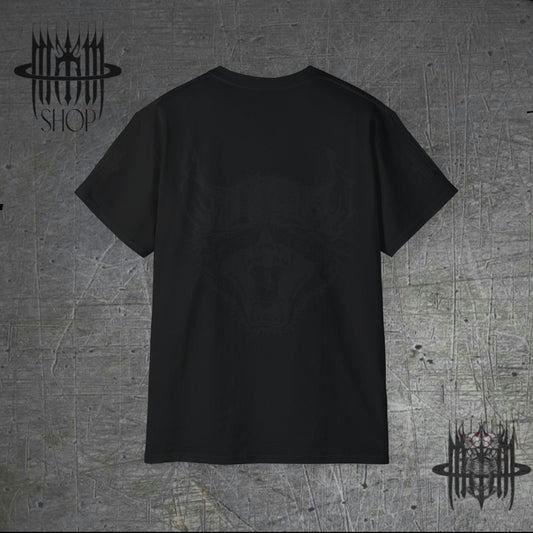 MK0KM Black Ultra Cotton Eco-Dark Goth Streetwear Unique Style in Black-on-Black Sustainable Fashion with a Mysterious and Refined Edge!