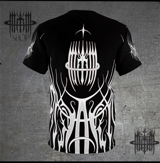 MK0KM Unisex Cut & Sew Tee (AOP) BNS TRU_BLK_WHITX