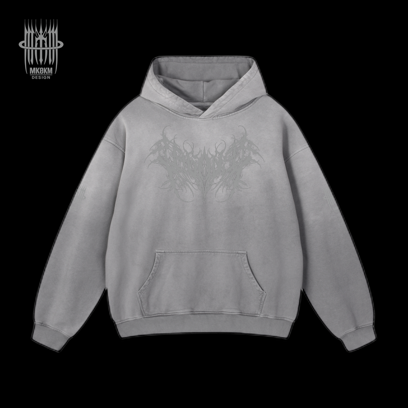 MK0KM Heavyweight Sunfade Oversized Hoodie GRX