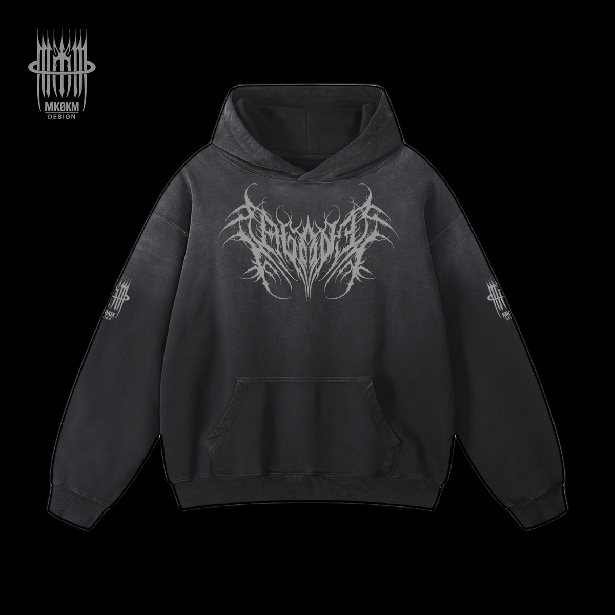 MK0KM Heavyweight Sunfade Oversized Hoodie GRX