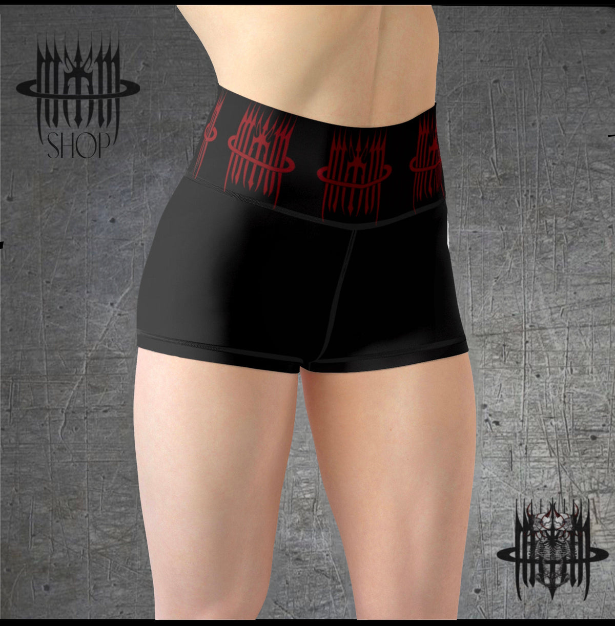 Mk0KM Women's Yoga Shorts LOGO_LOGO