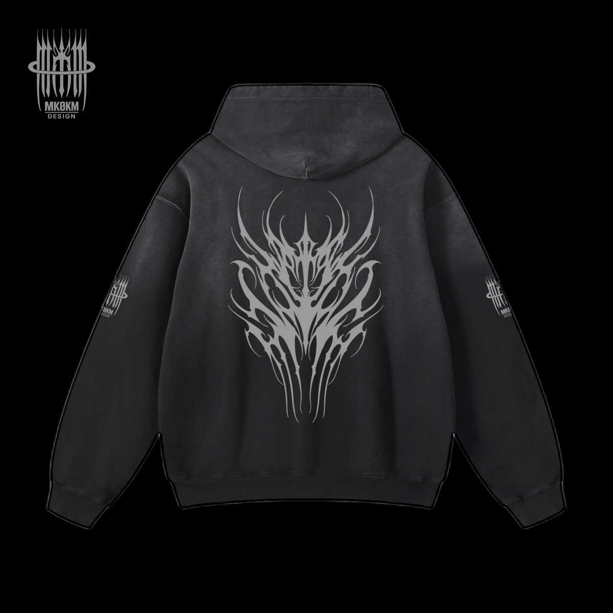 MK0KM Heavyweight Sunfade Oversized Hoodie GRX
