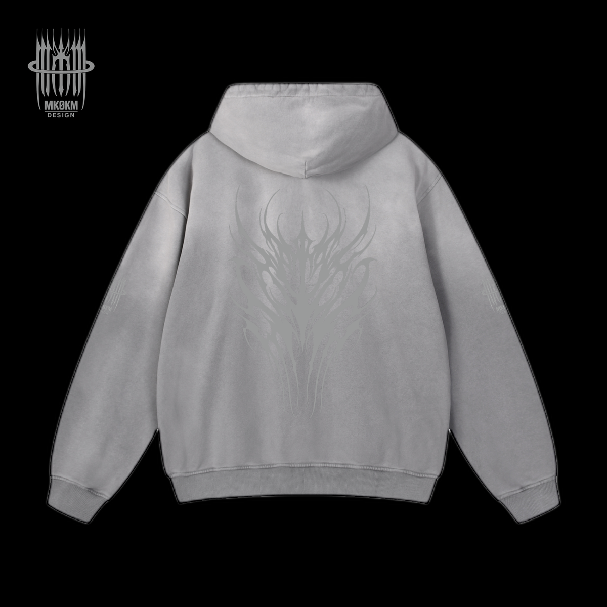 MK0KM Heavyweight Sunfade Oversized Hoodie GRX