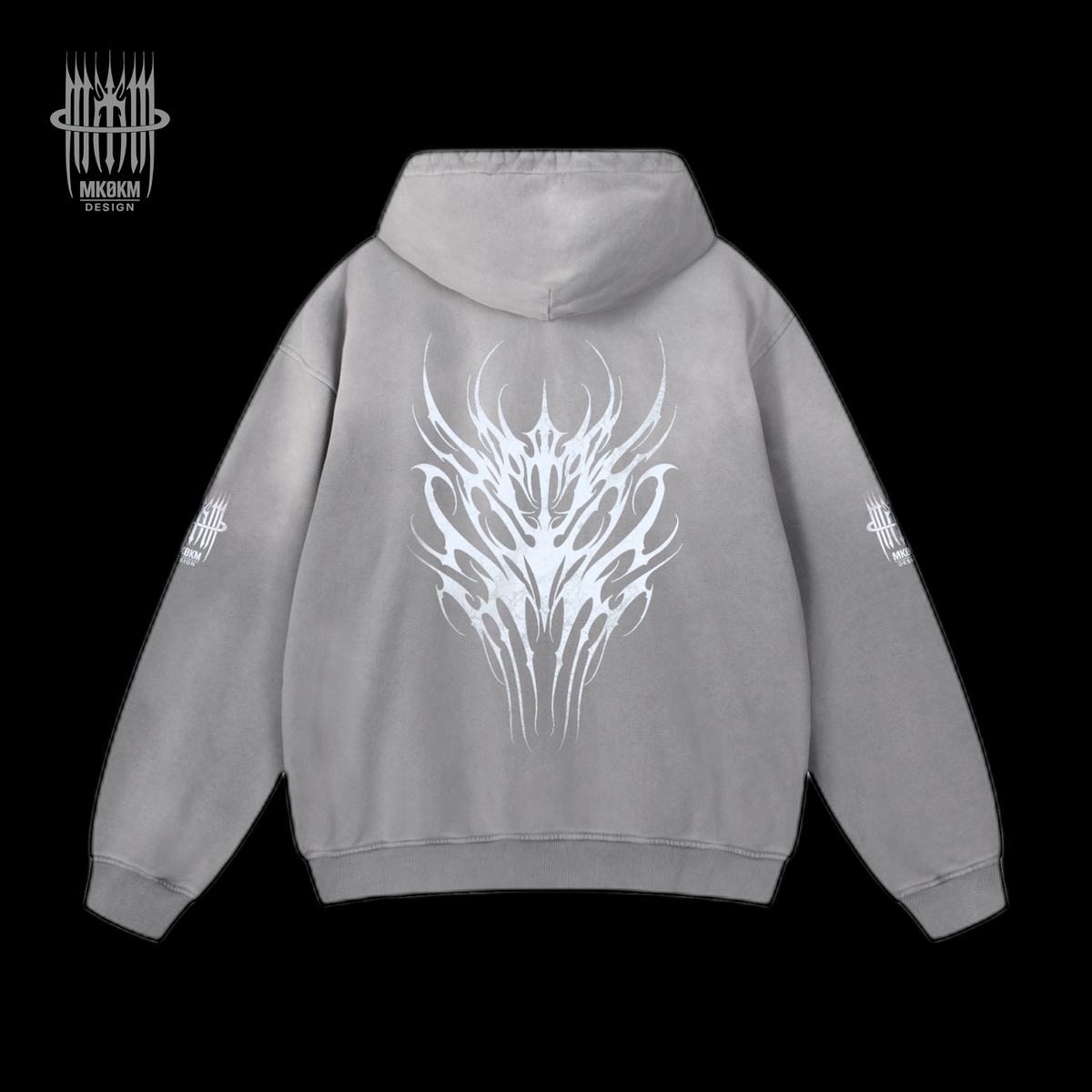 MK0KM Heavyweight Sunfade Oversized Hoodie GRX