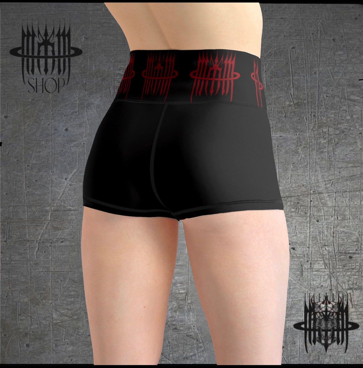 Mk0KM Women's Yoga Shorts LOGO_LOGO