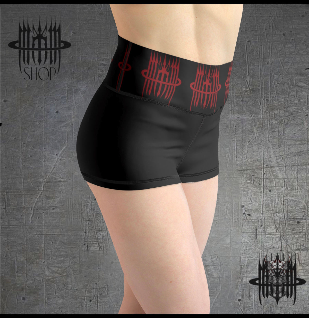 Mk0KM Women's Yoga Shorts LOGO_LOGO