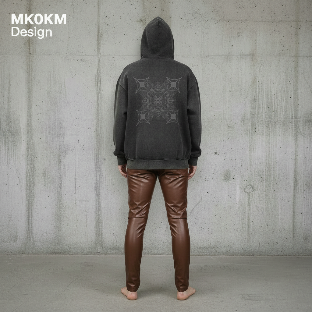 MK0KM Sun Fade Contrast Tape Fleece Hoodie