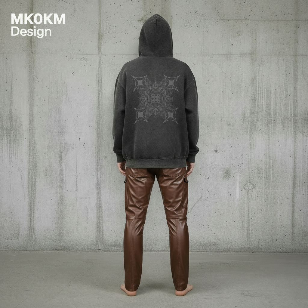MK0KM Sun Fade Contrast Tape Fleece Hoodie