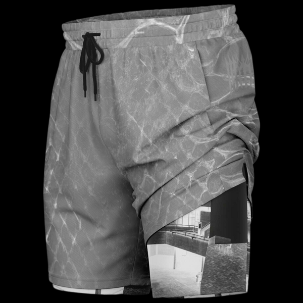 MK0KM Men's 2-in-1 Shorts GRY_PIT
