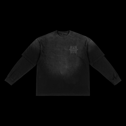 MK0KM Sunfade Hand-Frayed Faux Two-Piece T-Shirt