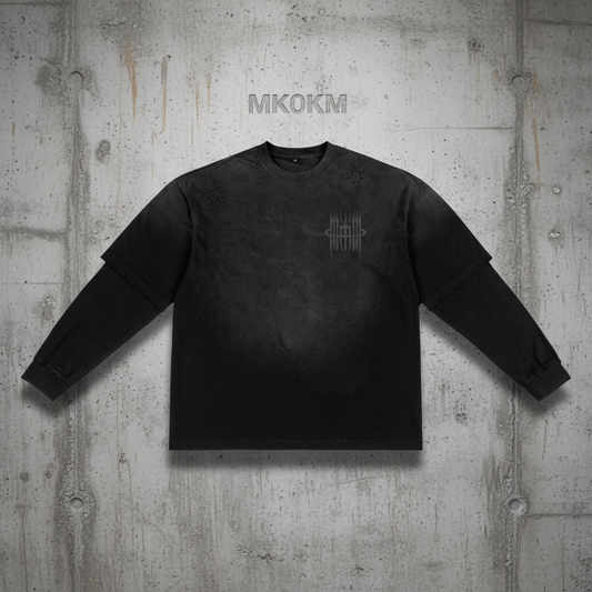 MK0KM Sunfade Hand-Frayed Faux Two-Piece T-Shirt