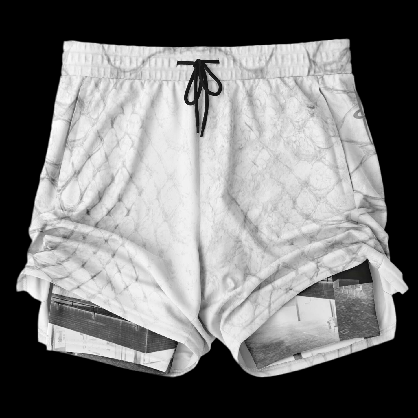 MK0KM Men's 2-in-1 Shorts WHT_PIT