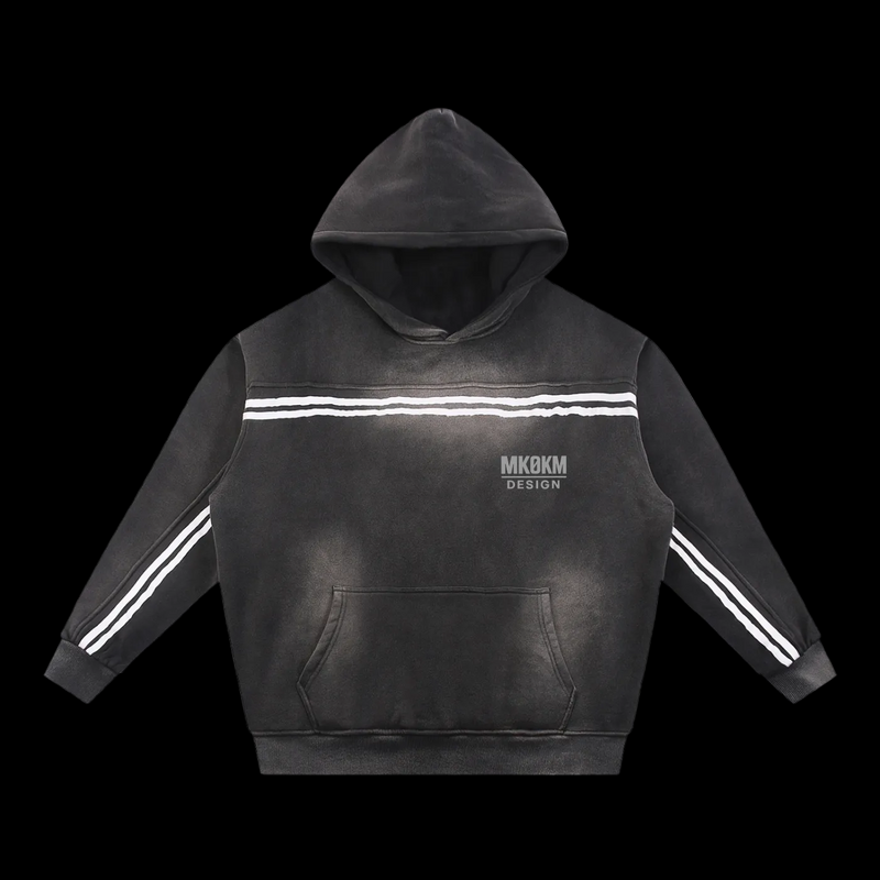 MK0KM Sun Fade Contrast Tape Fleece Hoodie