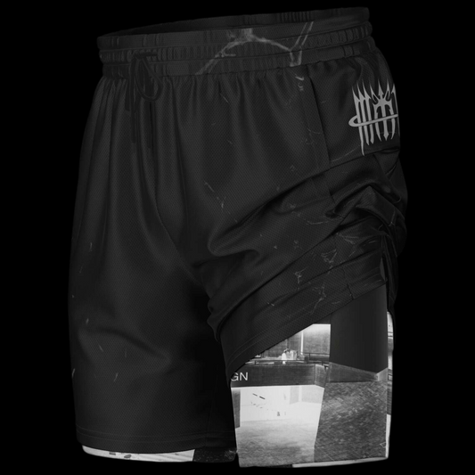 MK0KM Men's 2-in-1 Shorts BLK_PIT