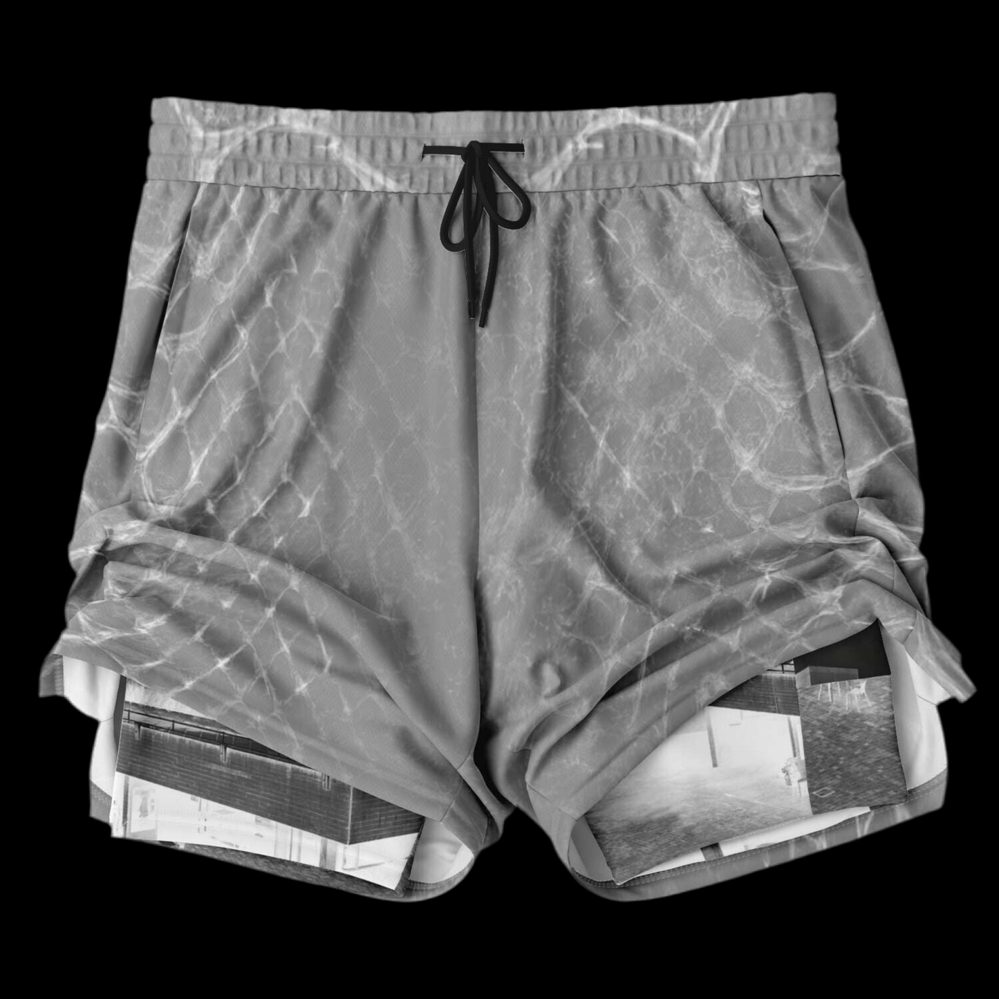 MK0KM Men's 2-in-1 Shorts GRY_PIT