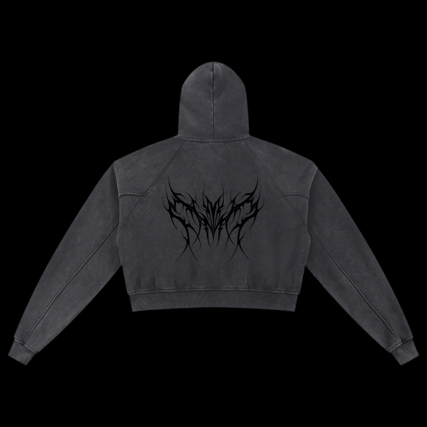 MK0KM Snow Washed Cropped Hoodie