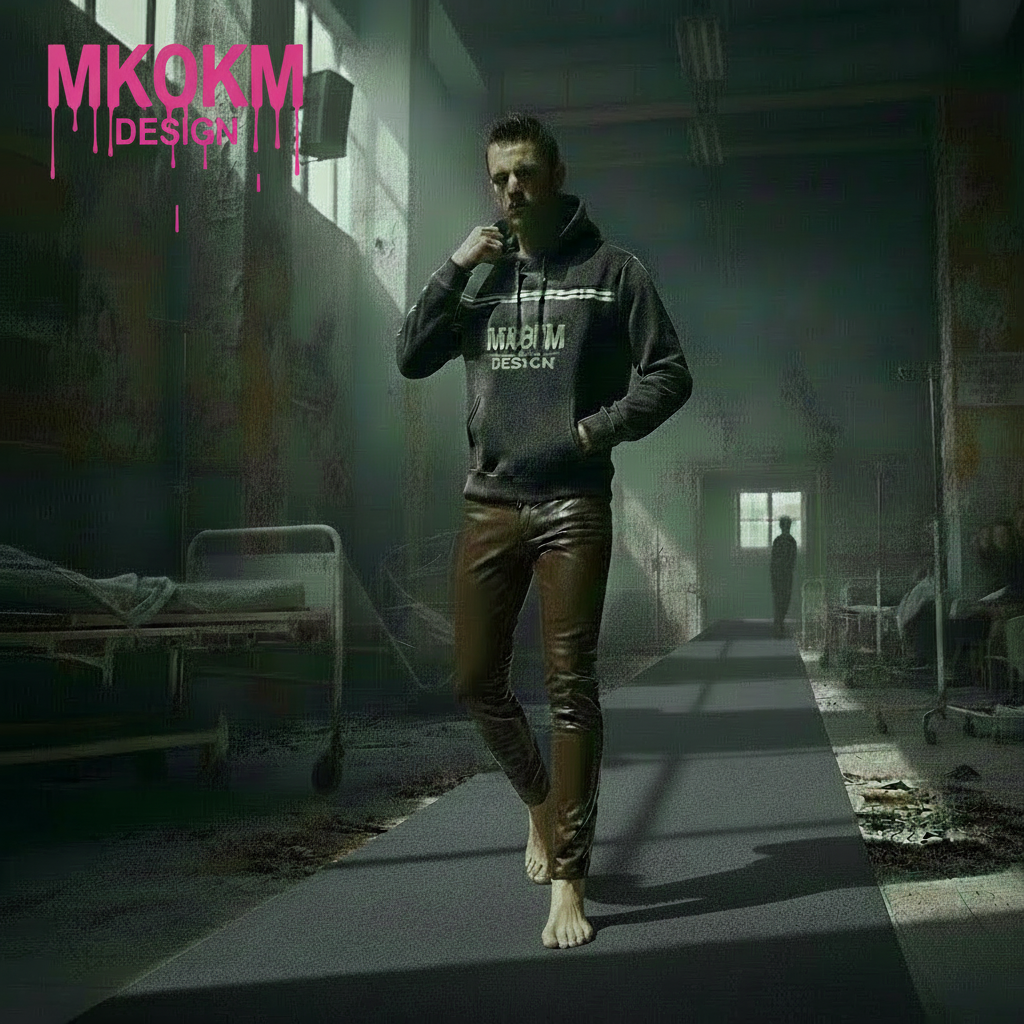 MK0KM Sun Fade Contrast Tape Fleece Hoodie