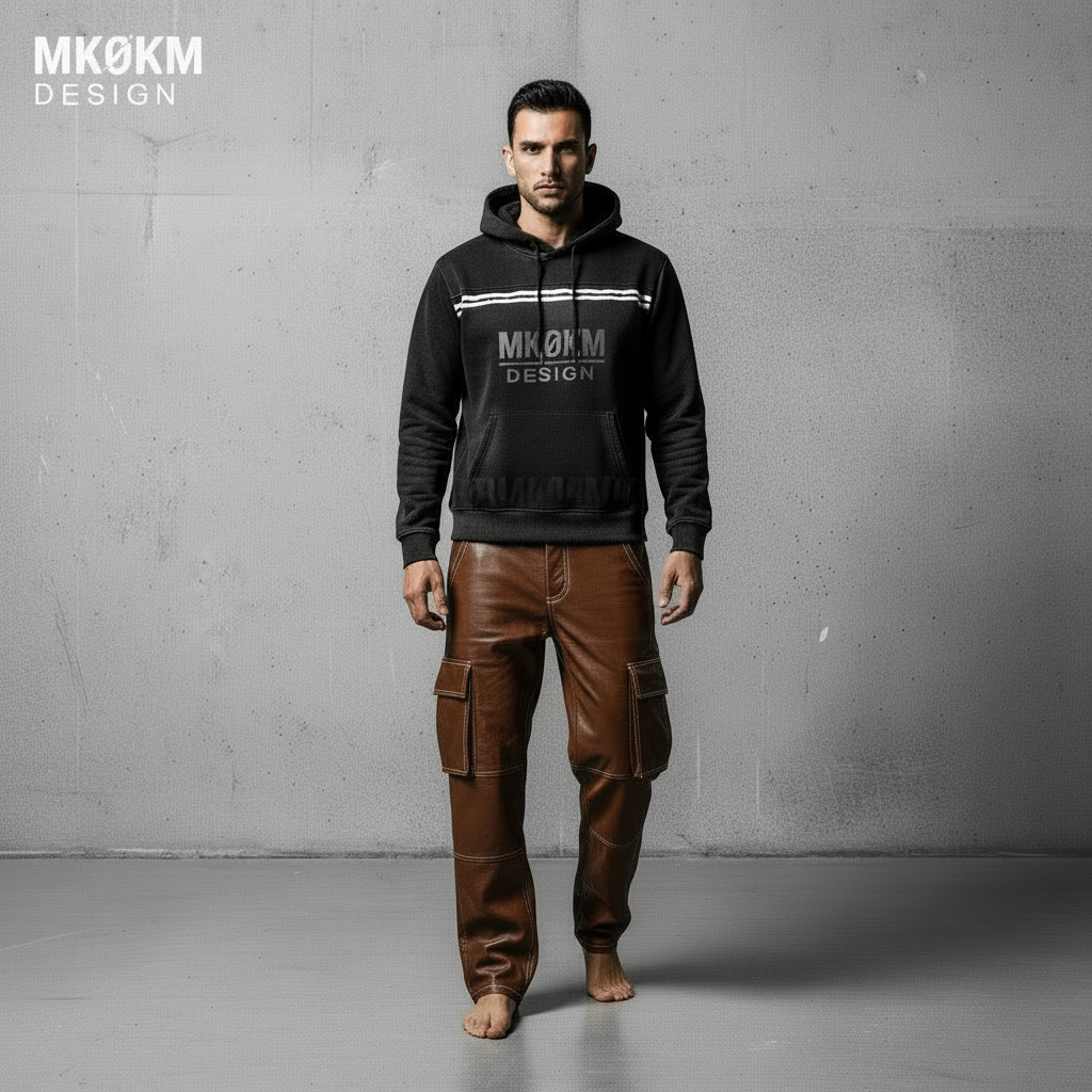 MK0KM Sun Fade Contrast Tape Fleece Hoodie