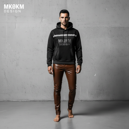 MK0KM Sun Fade Contrast Tape Fleece Hoodie