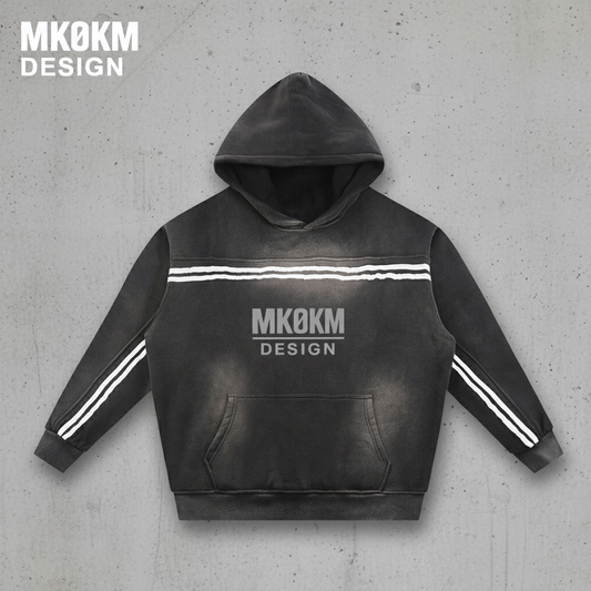 MK0KM Sun Fade Contrast Tape Fleece Hoodie