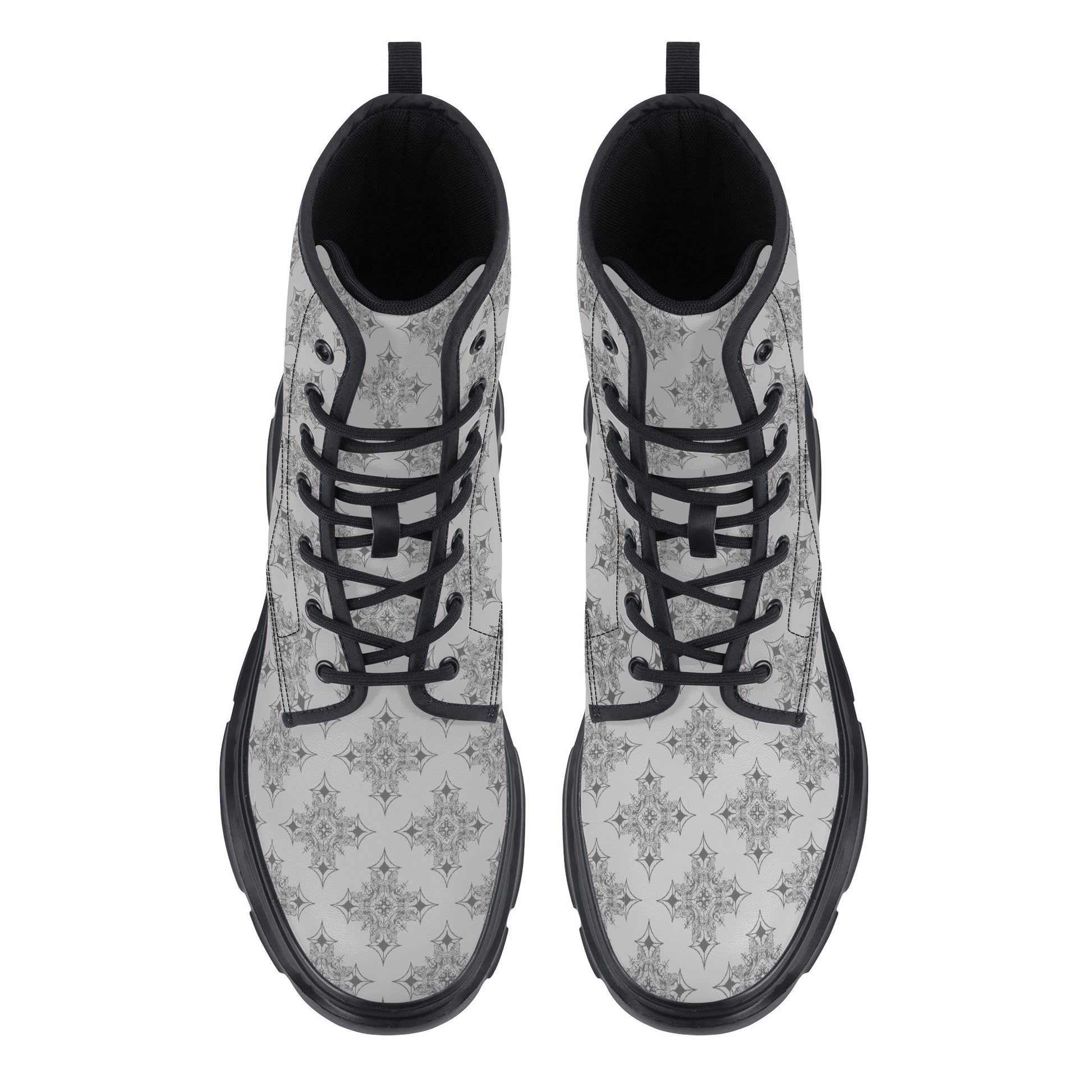 MK0KM Women's Leather Chunky Boots