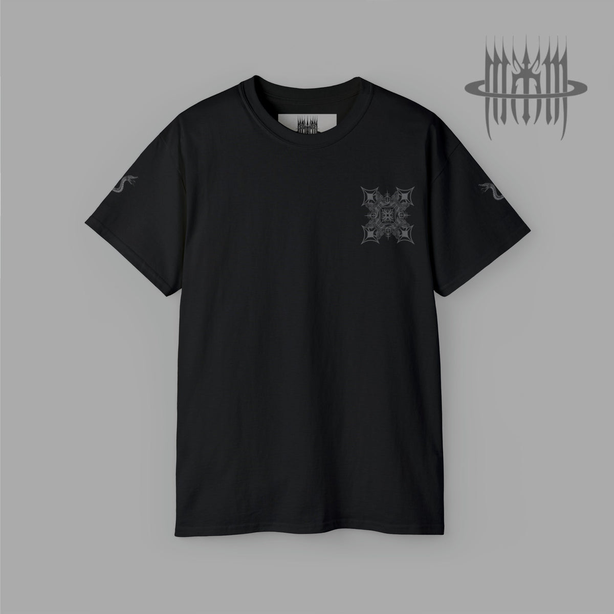MK0KM Dark Sphinx Cat Gothic Cross Unisex Ultra Cotton Sustainable Fashion Eco-Gothic Diversity in Style: Unisex dark sand different colors