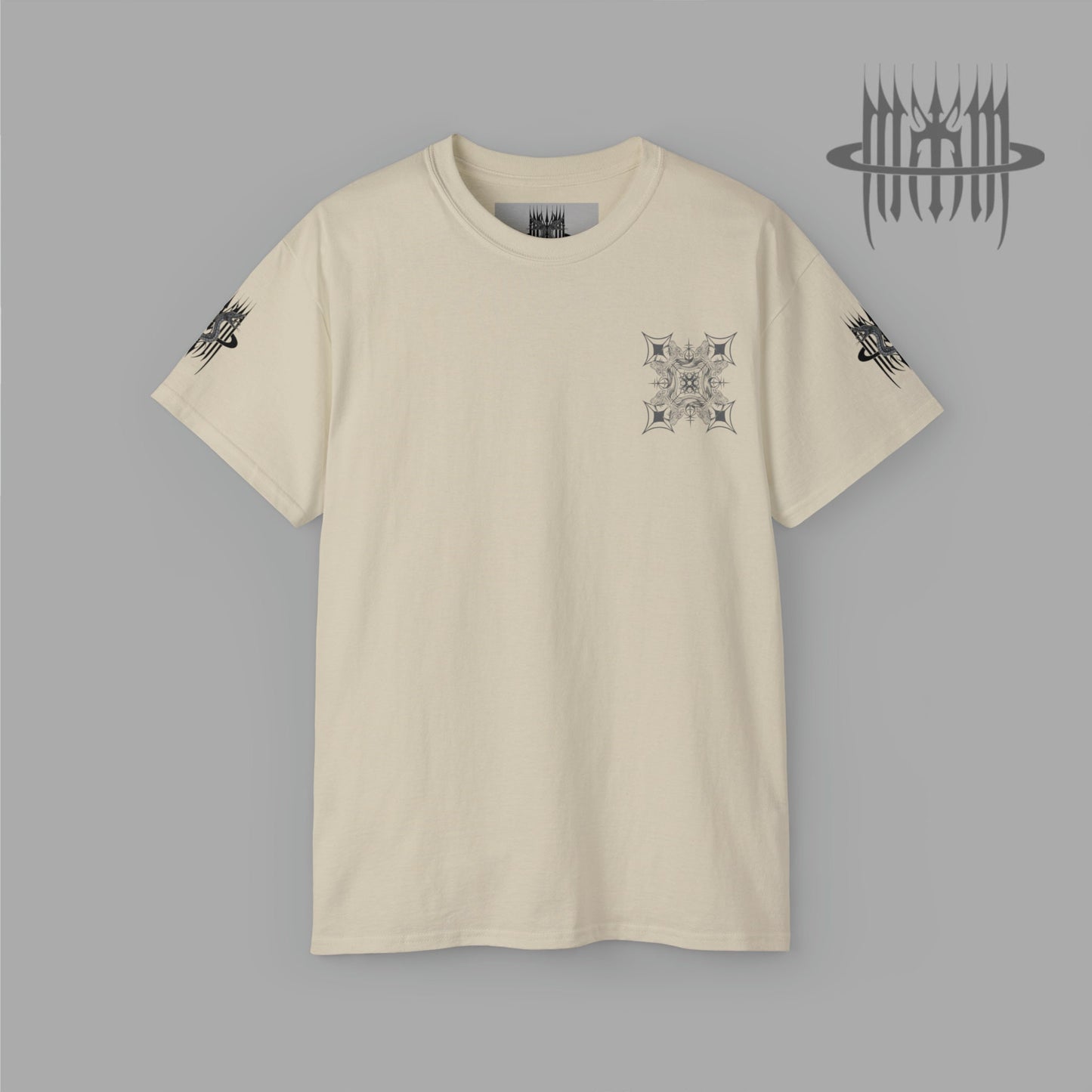 MK0KM Dark Sphinx Cat Gothic Cross Unisex Ultra Cotton Sustainable Fashion Eco-Gothic Diversity in Style: Unisex dark sand different colors