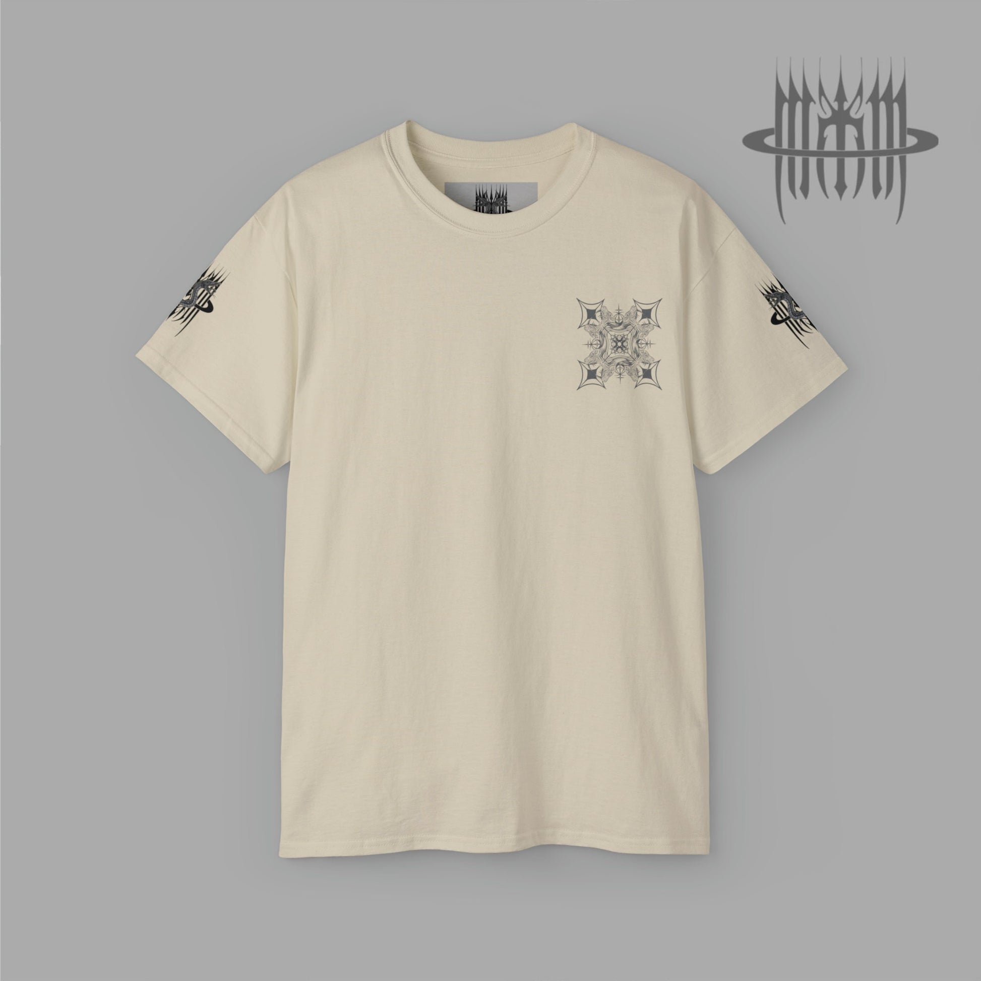 MK0KM Dark Sphinx Cat Gothic Cross Unisex Ultra Cotton Sustainable Fashion Eco-Gothic Diversity in Style: Unisex dark sand different colors