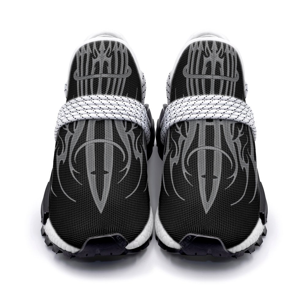 MK0KM Comfortable Eco sustainable Unisex Sneakers - Dark Wave Goth Style in Black & Grey - Ethically Footwear - Brutal Rave