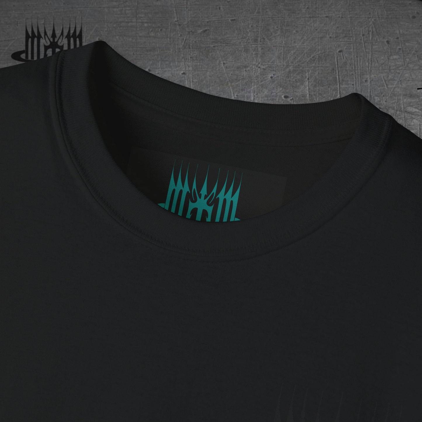 MK0KM Black Ultra Cotton Eco-Dark Goth Streetwear Unique Style in Black-on-Black Sustainable Fashion with a Mysterious and Refined Edge!