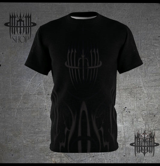MK0KM Unisex Cut & Sew Tee (AOP) FLM_GRY_BLK